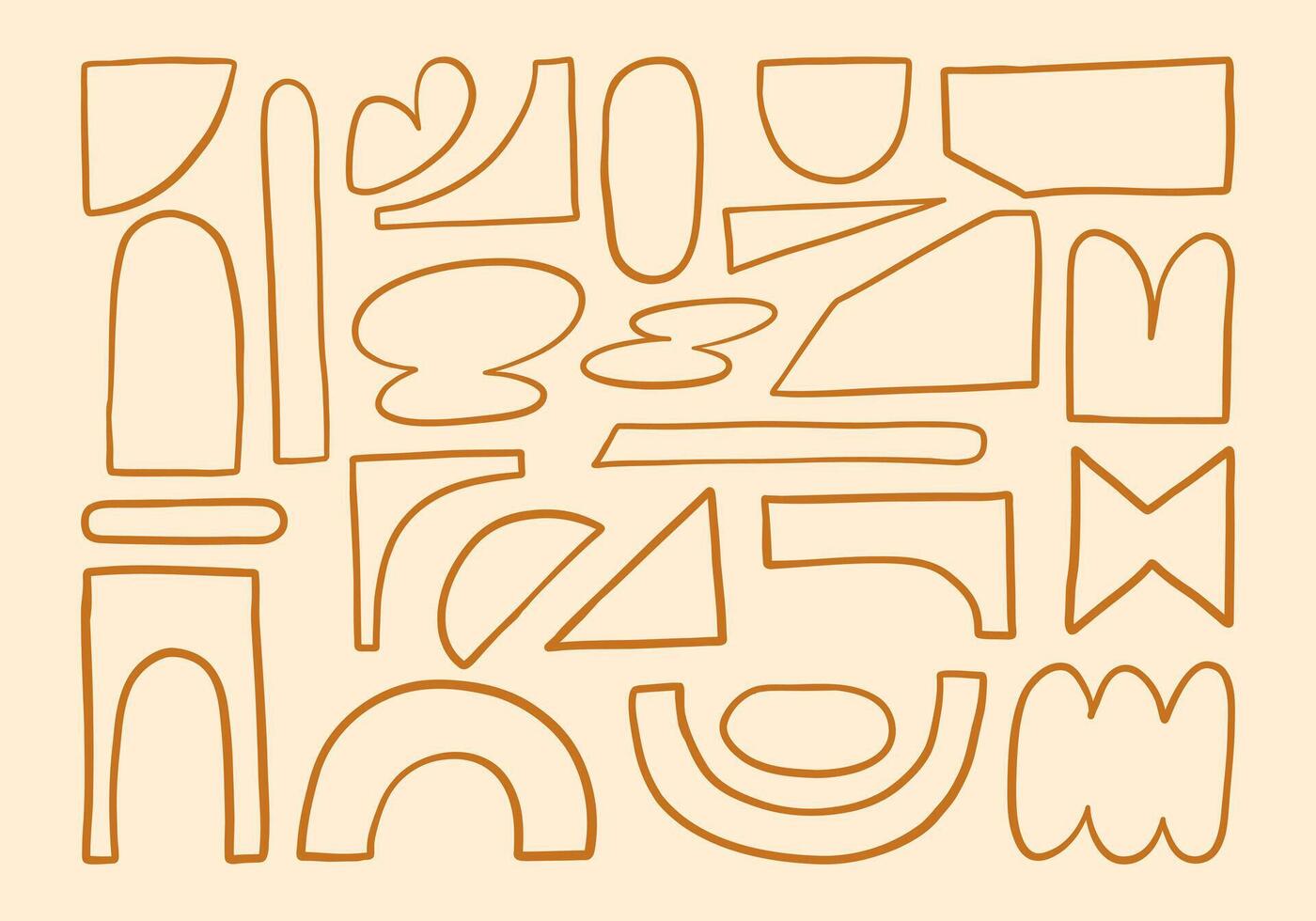 Minimalist Abstract Line Shape Bundle. A collection of hand-drawn abstract line shapes with a minimalist aesthetic. These organic and geometric forms are perfect for modern designs, and digital art vector