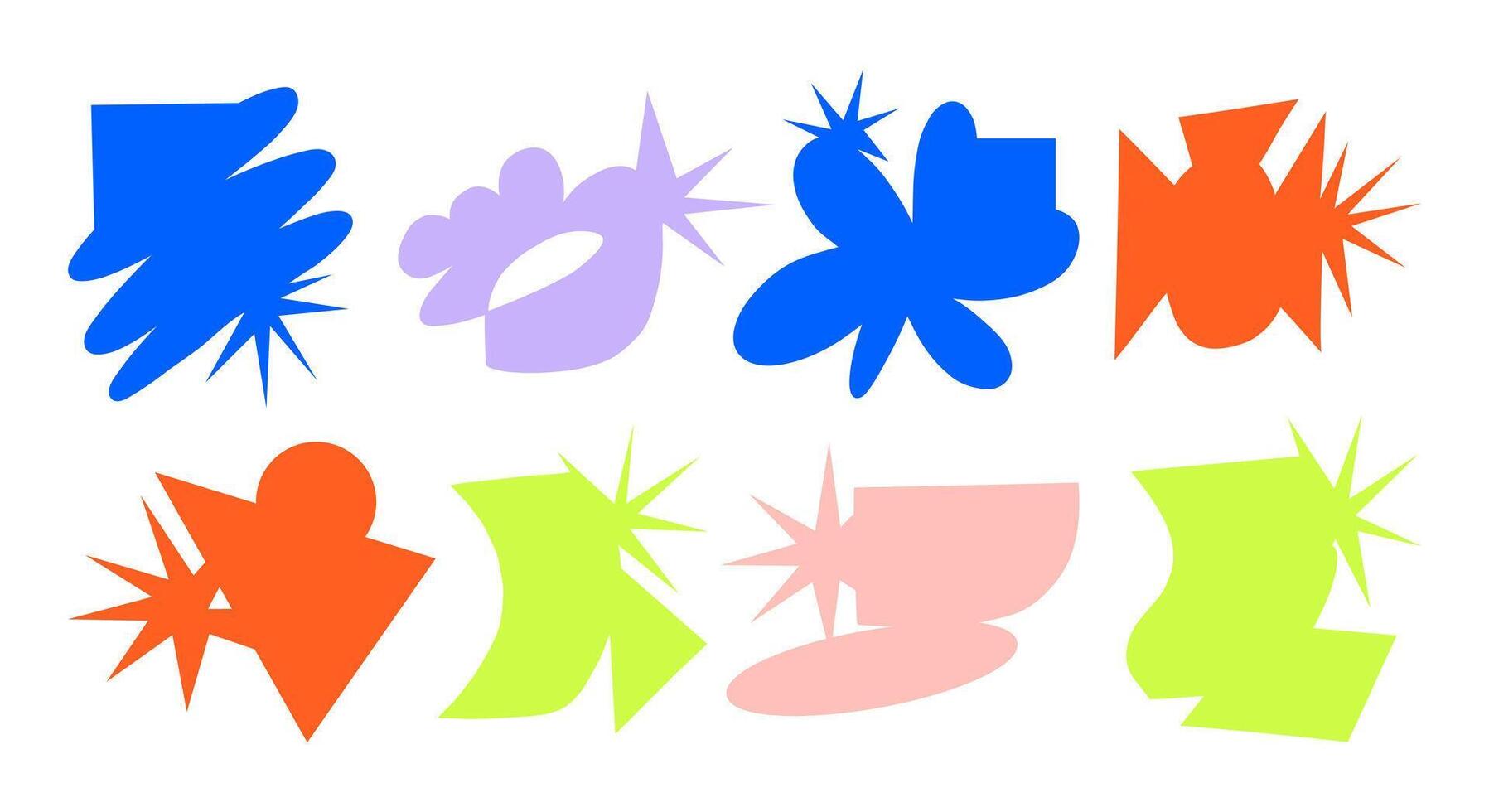 Abstract Pop Art Shape Set with Bold Colors. A vibrant collection of abstract shapes inspired by pop art, featuring bold designs and striking colors, perfect for modern and creative projects vector