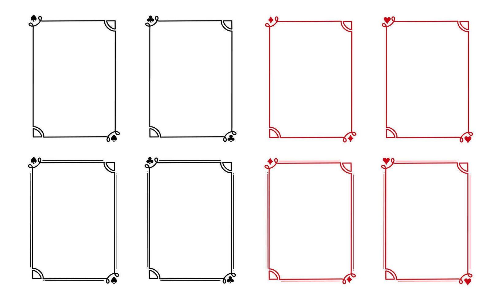 Elegant ornamental frames with detailed corners. A collection of 8 ornamental frames featuring geometric, floral, and heart-shaped corner details, perfect for elegant and creative layouts vector