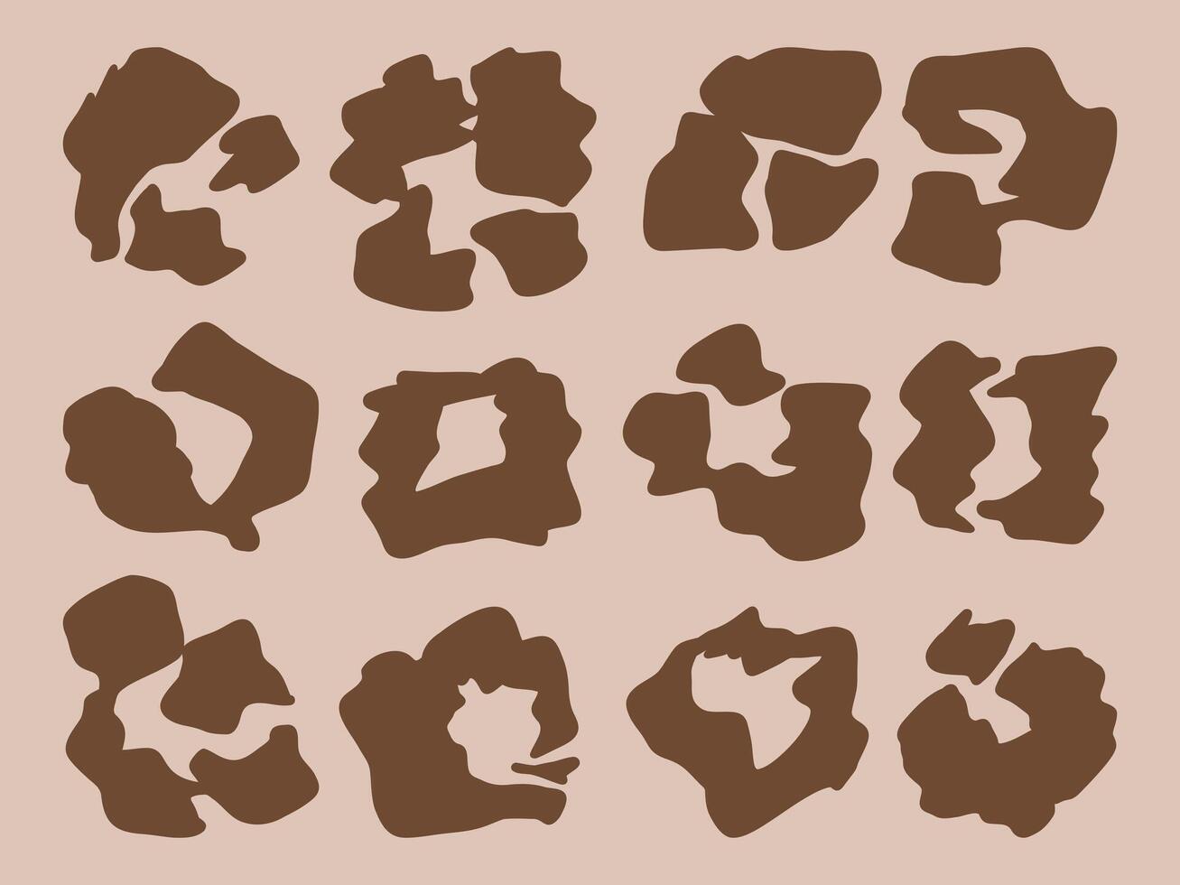 Abstract Lion Print Pattern Bundle. A collection of abstract lion print-inspired patterns with organic, irregular shapes. These bold, wild elements are perfect for modern designs, and fashion vector