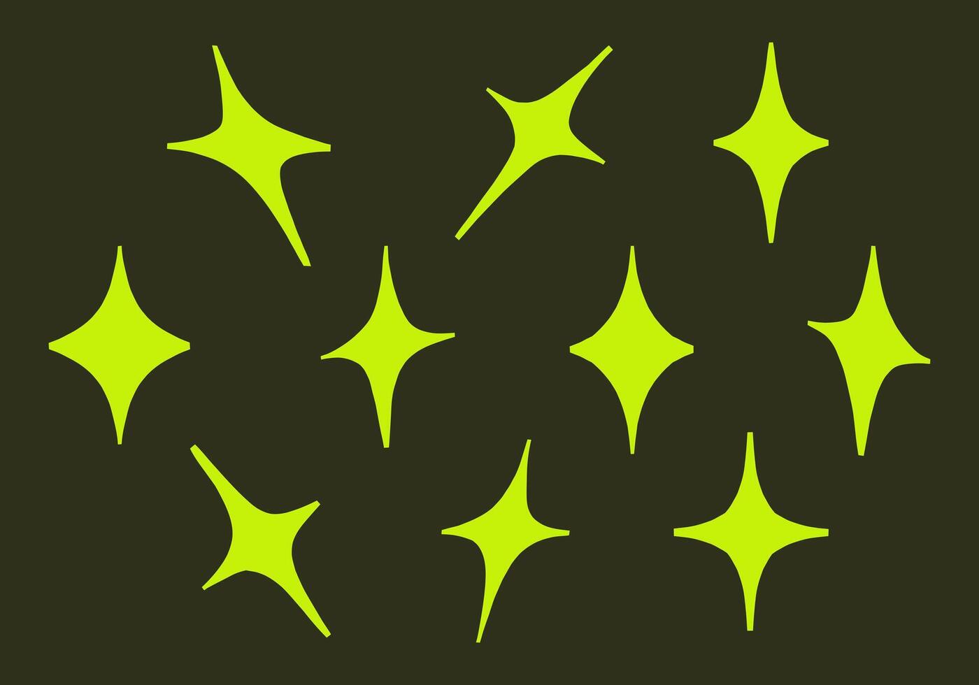 Abstract sharp elongated star shapes illustration. A collection of 11 elongated and sharp abstract star shapes, perfect for decorative, creative, or pattern-based illustrations and designs vector