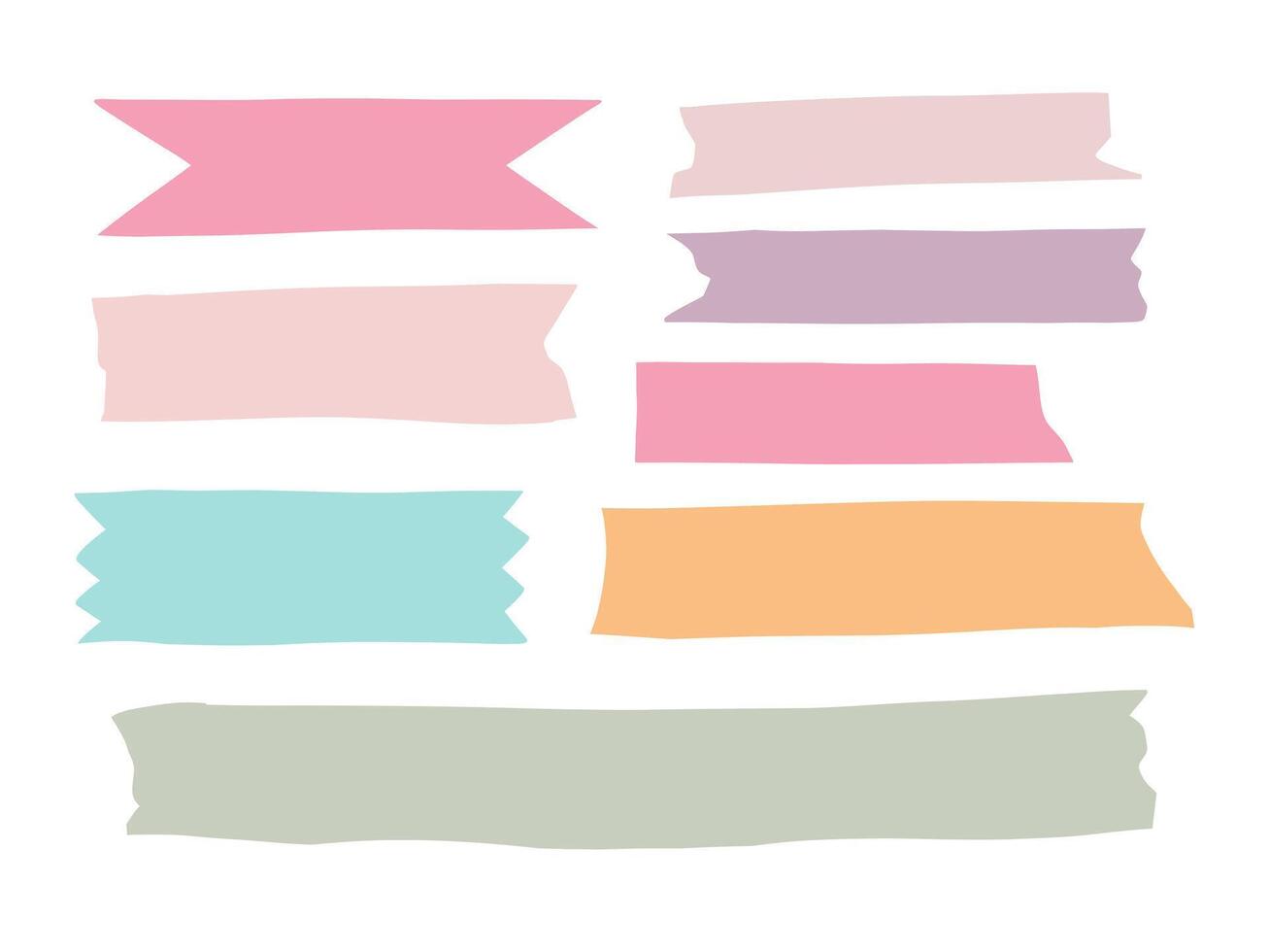 Pastel Ribbon Banner Icon Set with Soft Tone. A collection of pastel ribbon banners in various shapes and sizes, featuring soft tones, perfect for decorative and creative design projects vector