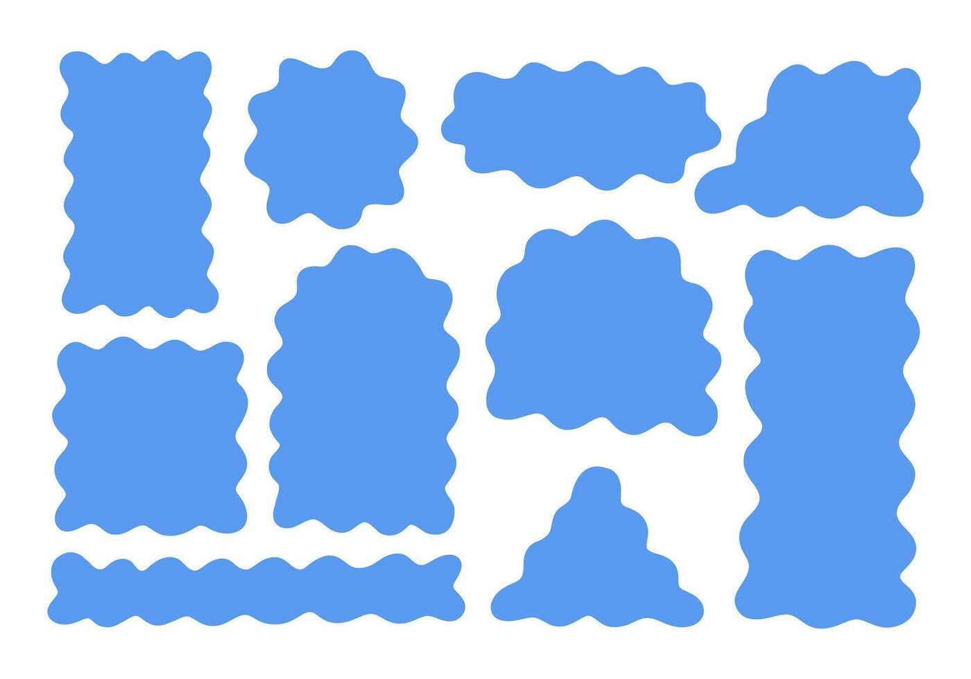 Wavy Abstract Blob Shape Bundle. A collection of wavy abstract blob shapes with smooth, organic edges. These fluid and playful elements are perfect for modern designs, and creative compositions vector