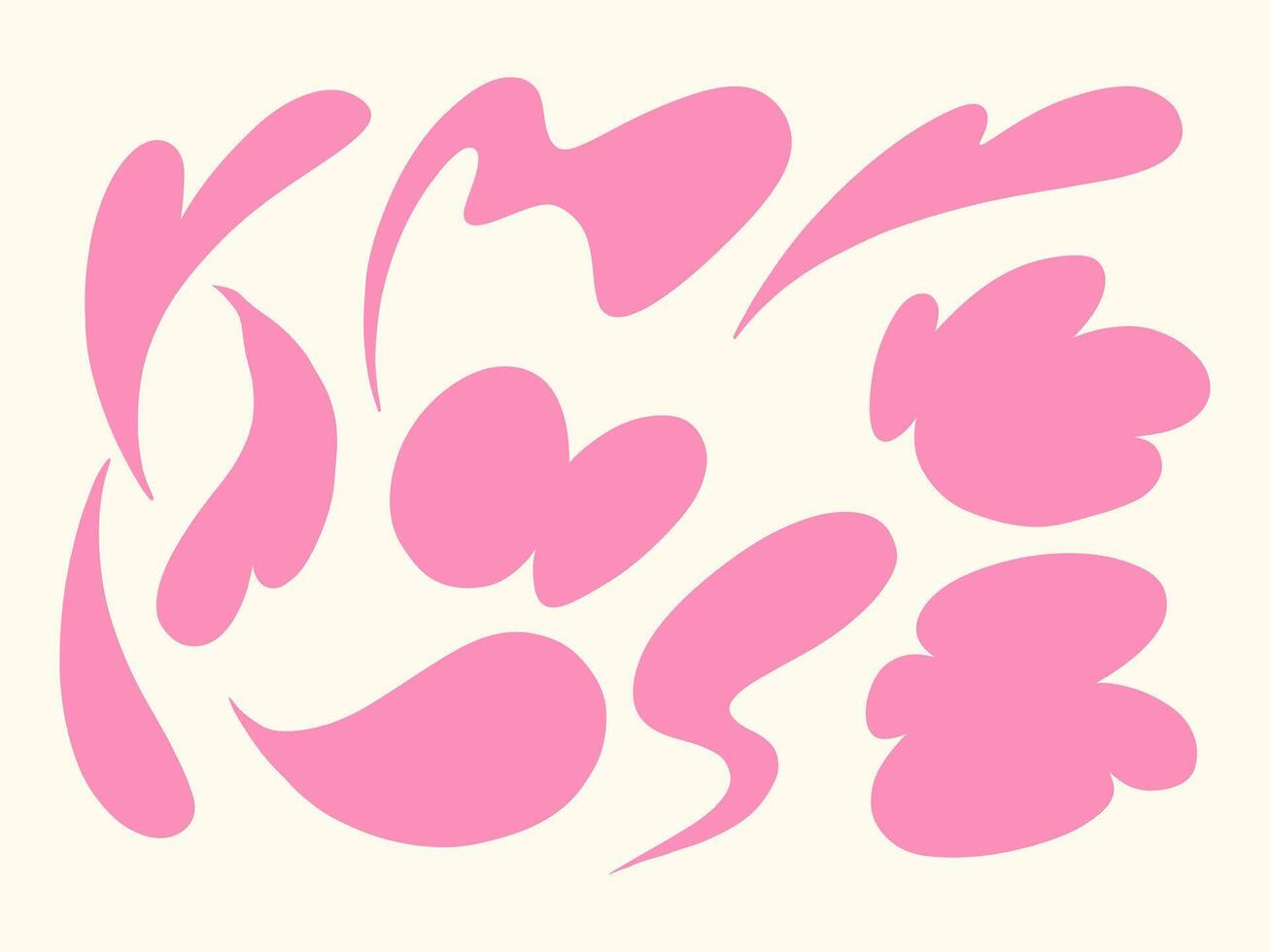 Abstract Pink Fluid Shape Icon Aesthetic. A soft and dynamic collection of abstract pink fluid shapes with modern and playful designs, perfect for creative and contemporary projects vector