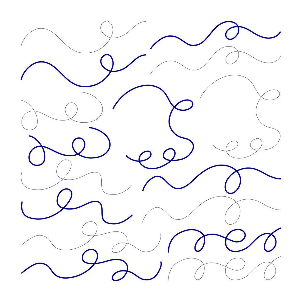 Abstract Minimalist Line Art with Wave Loop. A abstract minimalist line art elements featuring waves, loops, and curves, perfect for modern patterns, artistic compositions, and creative projects vector