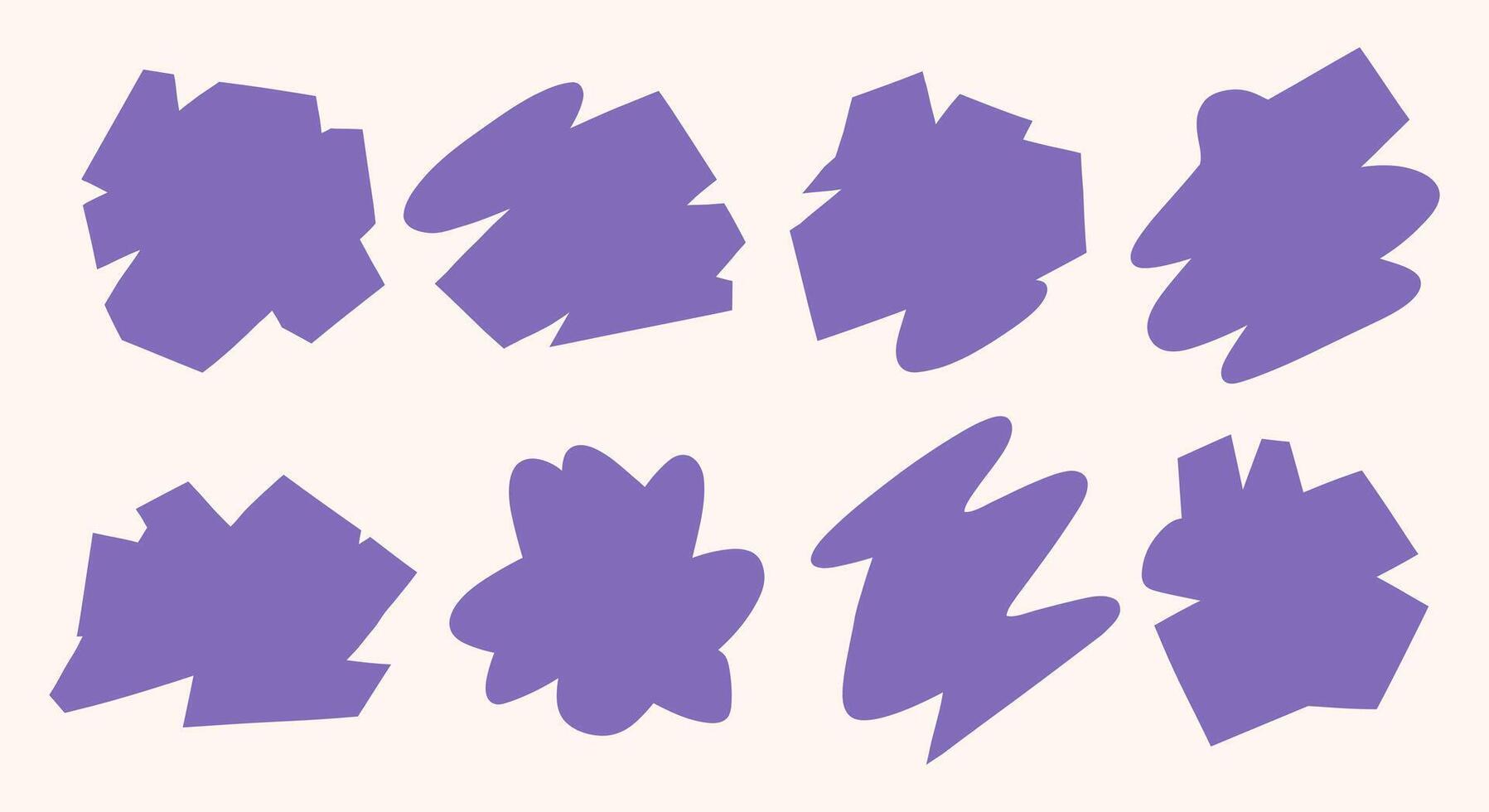 Hand drawn abstract shape collection. A collection of 8 unique hand drawn abstract shapes featuring diverse forms from jagged to smooth edges perfect for creative and decorative projects vector