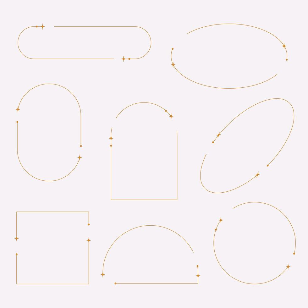 Modern decorative borders creative design. A collection of eight minimal and stylish decorative border designs, perfect for frames, headers, and modern layouts vector