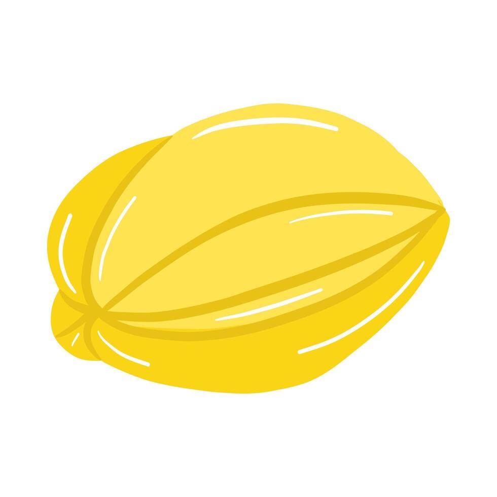 A yellow fruit on a white background vector