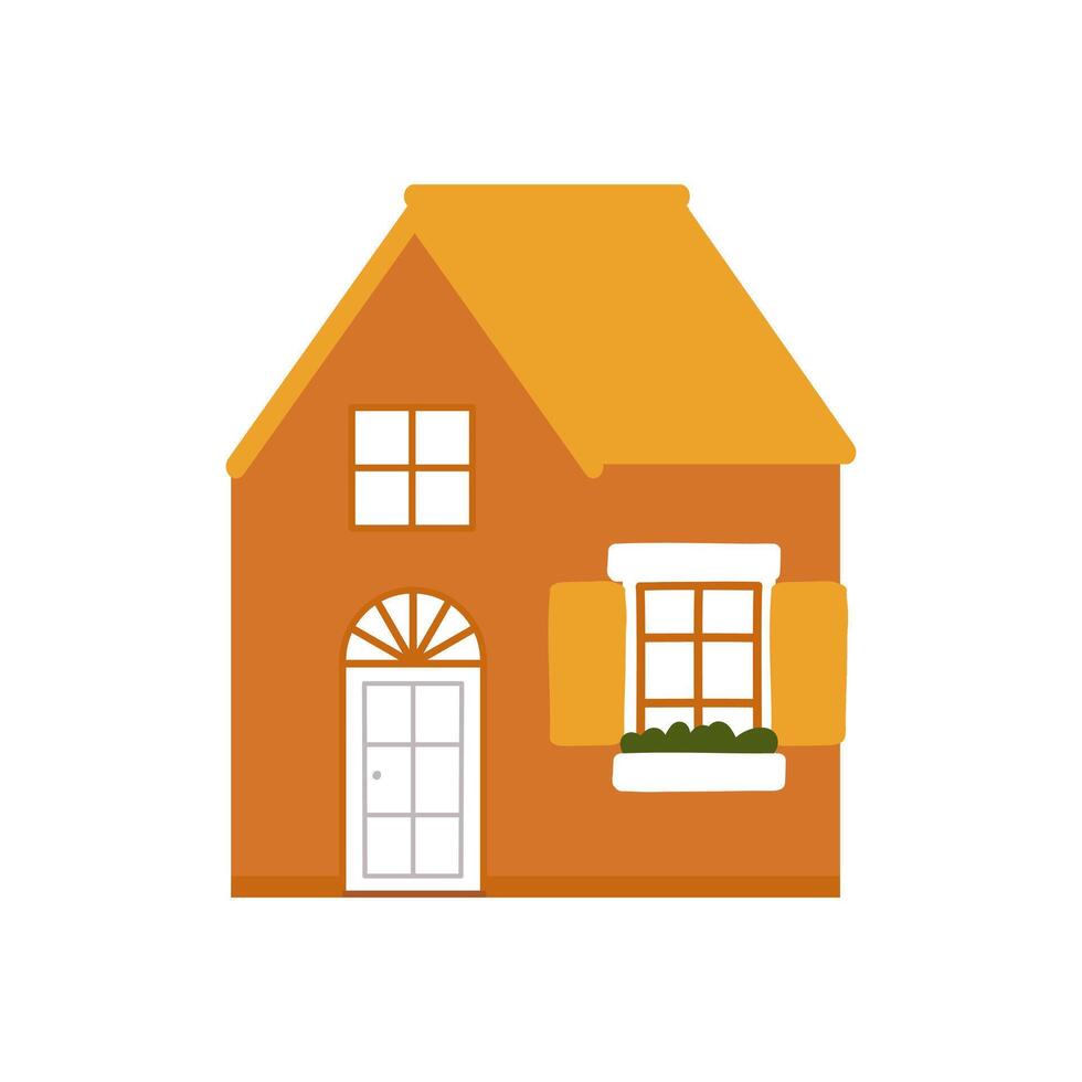 Small tiny houses. Flat design. Hand drawn trendy icon elements illustration vector