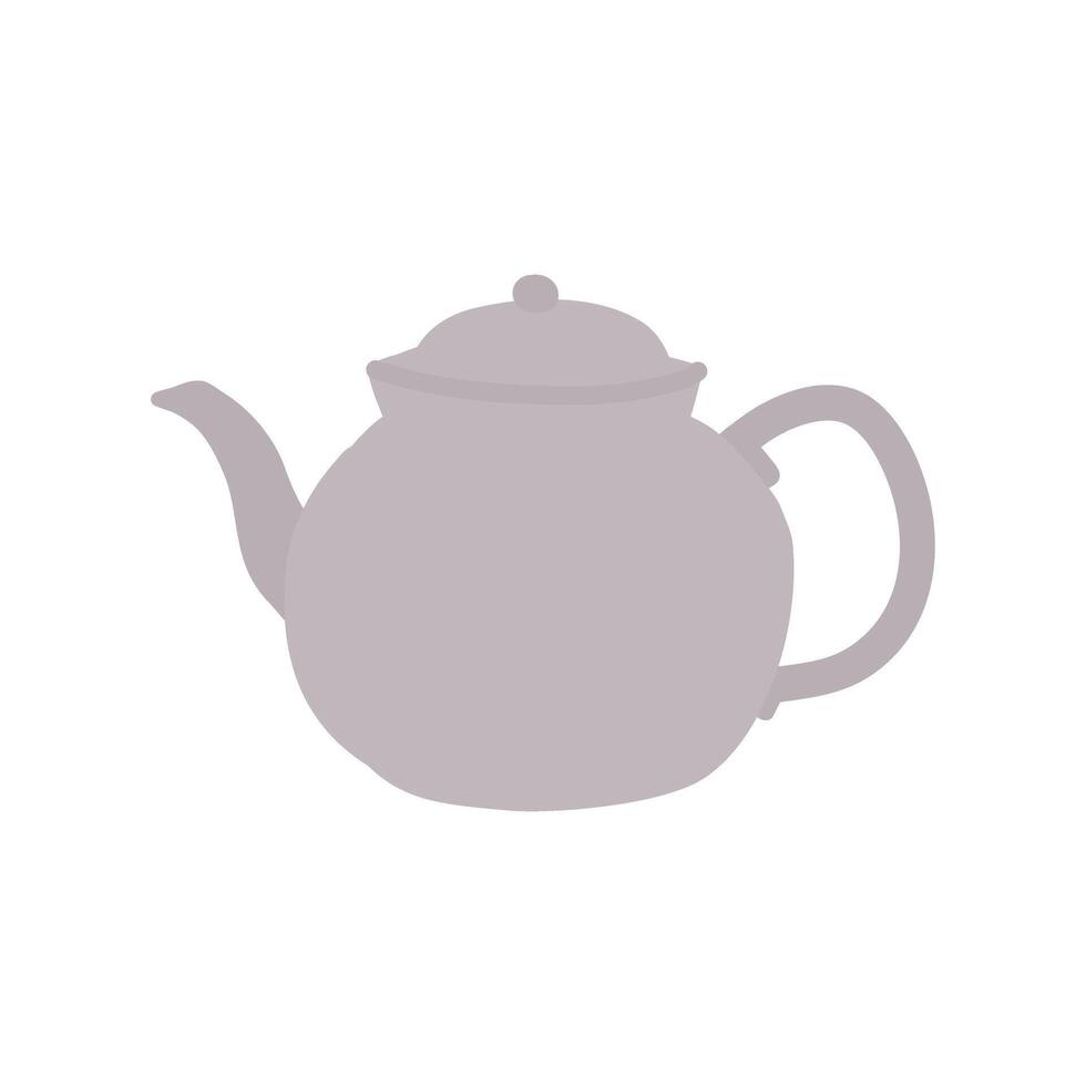 Teapot Fresh brewed teapot. Pour in a cup of tea. Ceramic kettle pattern consisting. Logo icon elements illustration. vector