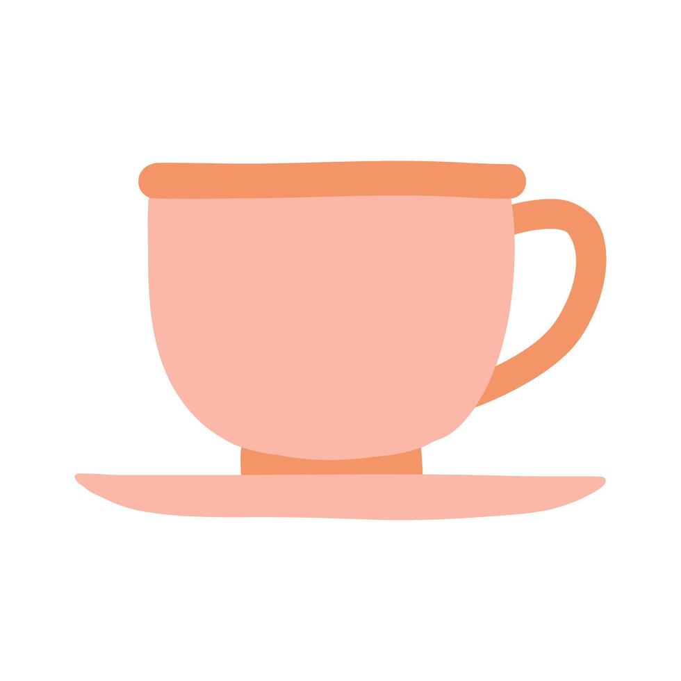 Teacup icon flat elements illustration vector