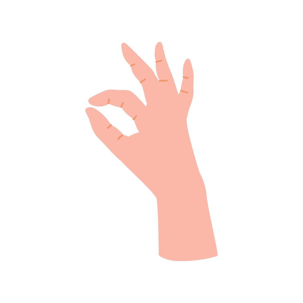 Ok human hand gesture okay icon illustration element vector