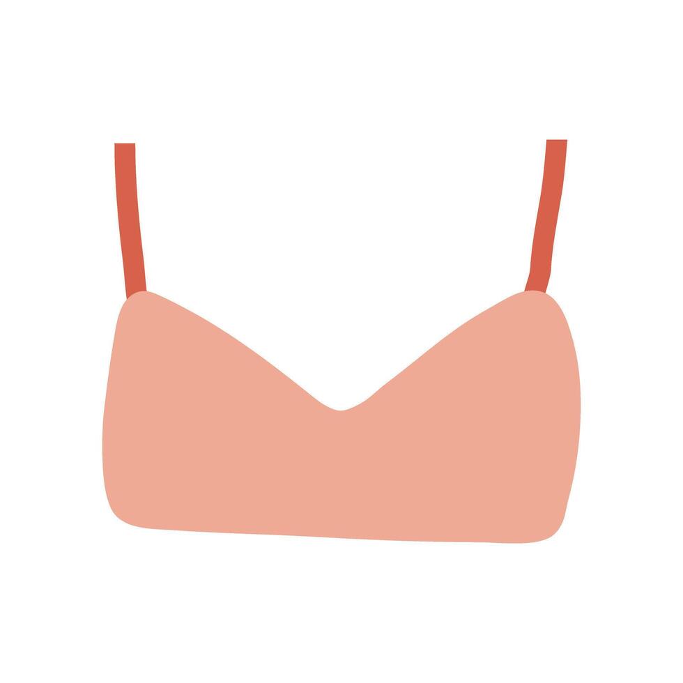 Hand drawn Pink Summer Clothes Flat Illustration vector