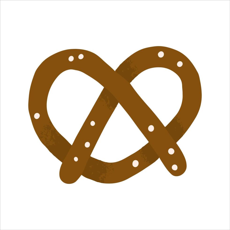 Brown chocolate bread and pastry. Baking and cafe element cookies. Bakery illustration. vector