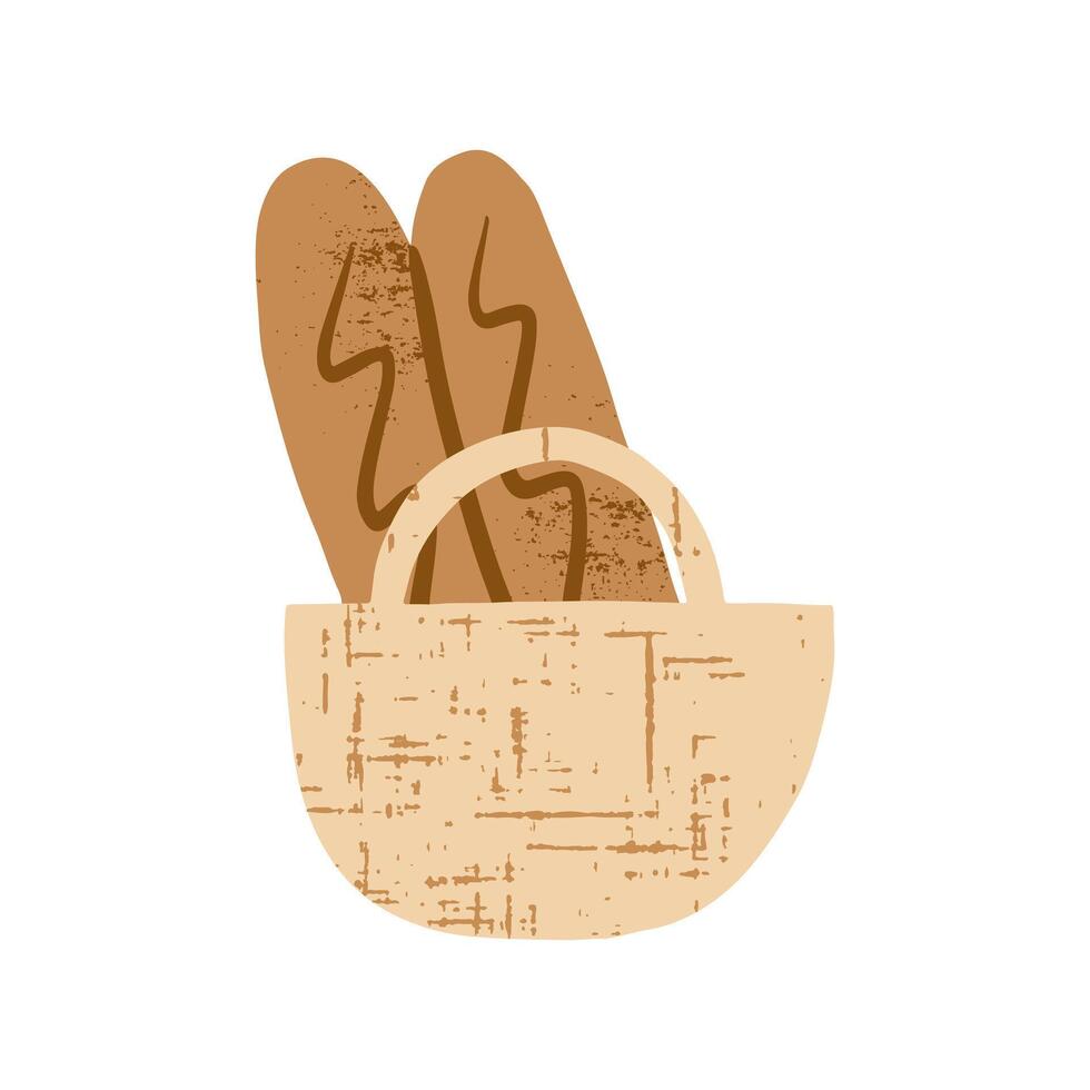 Homemade Bakery Bunch of Bread Baguette in basket vector