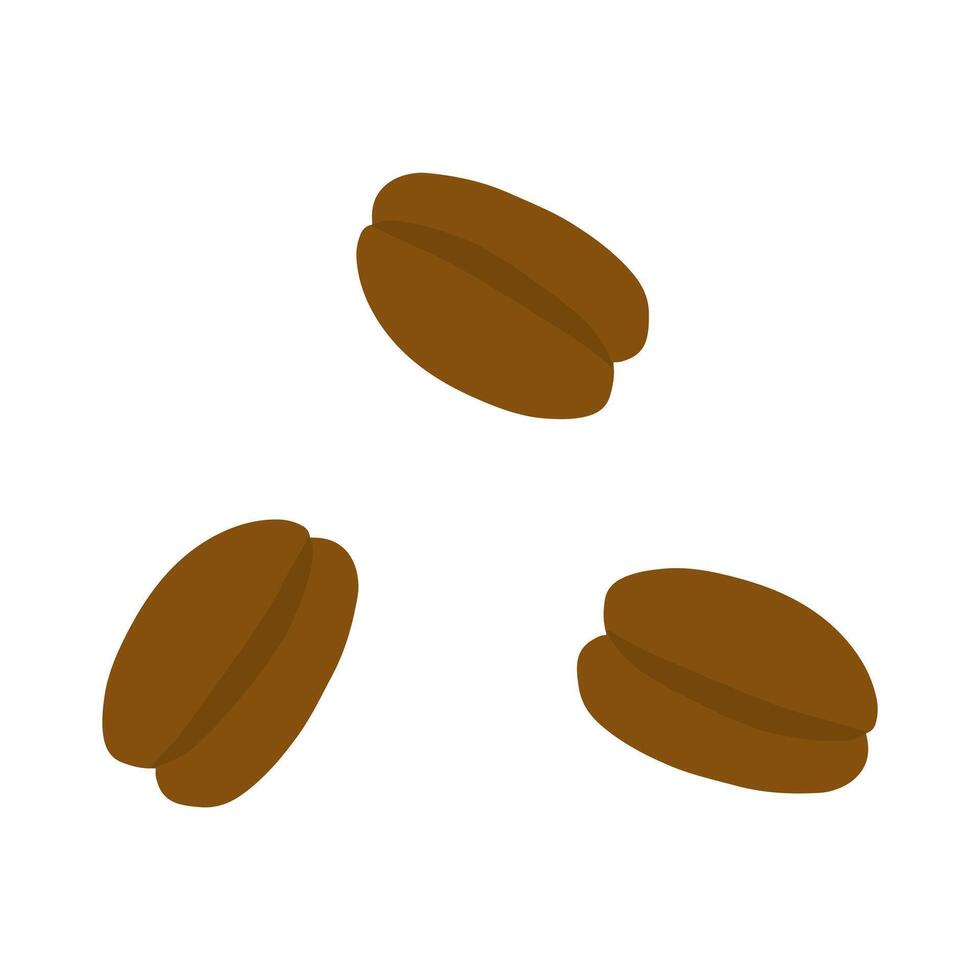 Hand drawn delicious brown coffee beans aroma cafe shop icon element illustration vector