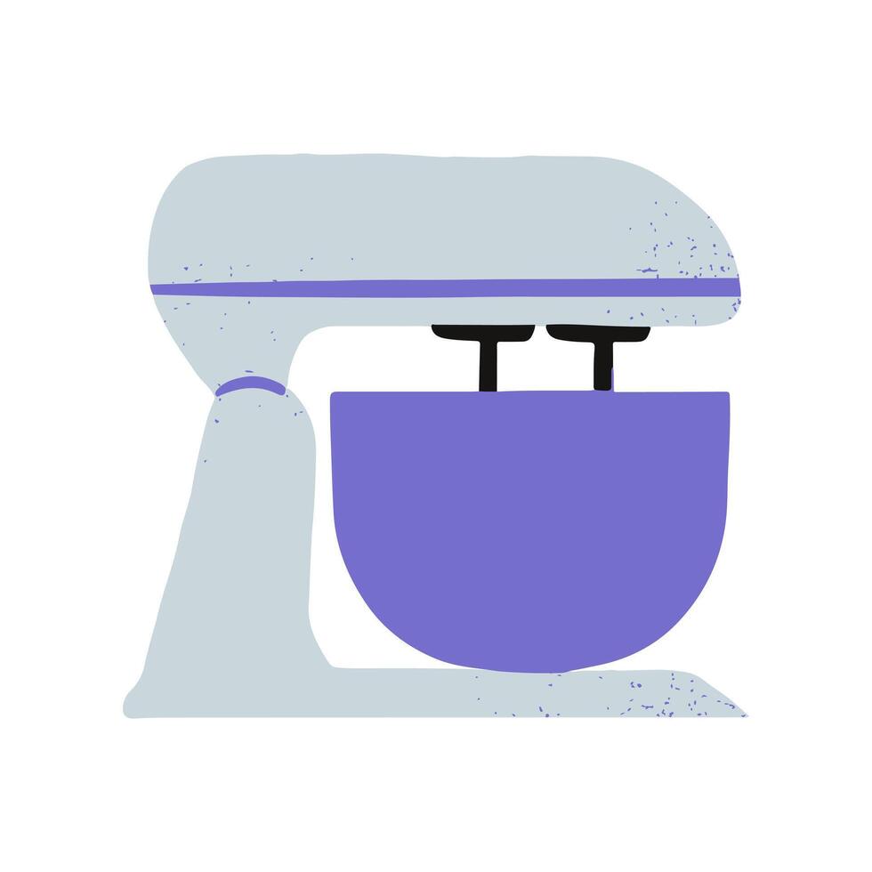 Kitchen cooking utensil baking mixer electric whisk icon illustration. Bakery and pastry stuff element vector
