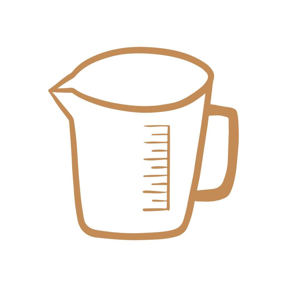 Kitchen cooking utensil baking Measuring Cup icon illustration. Bakery and pastry stuff element vector