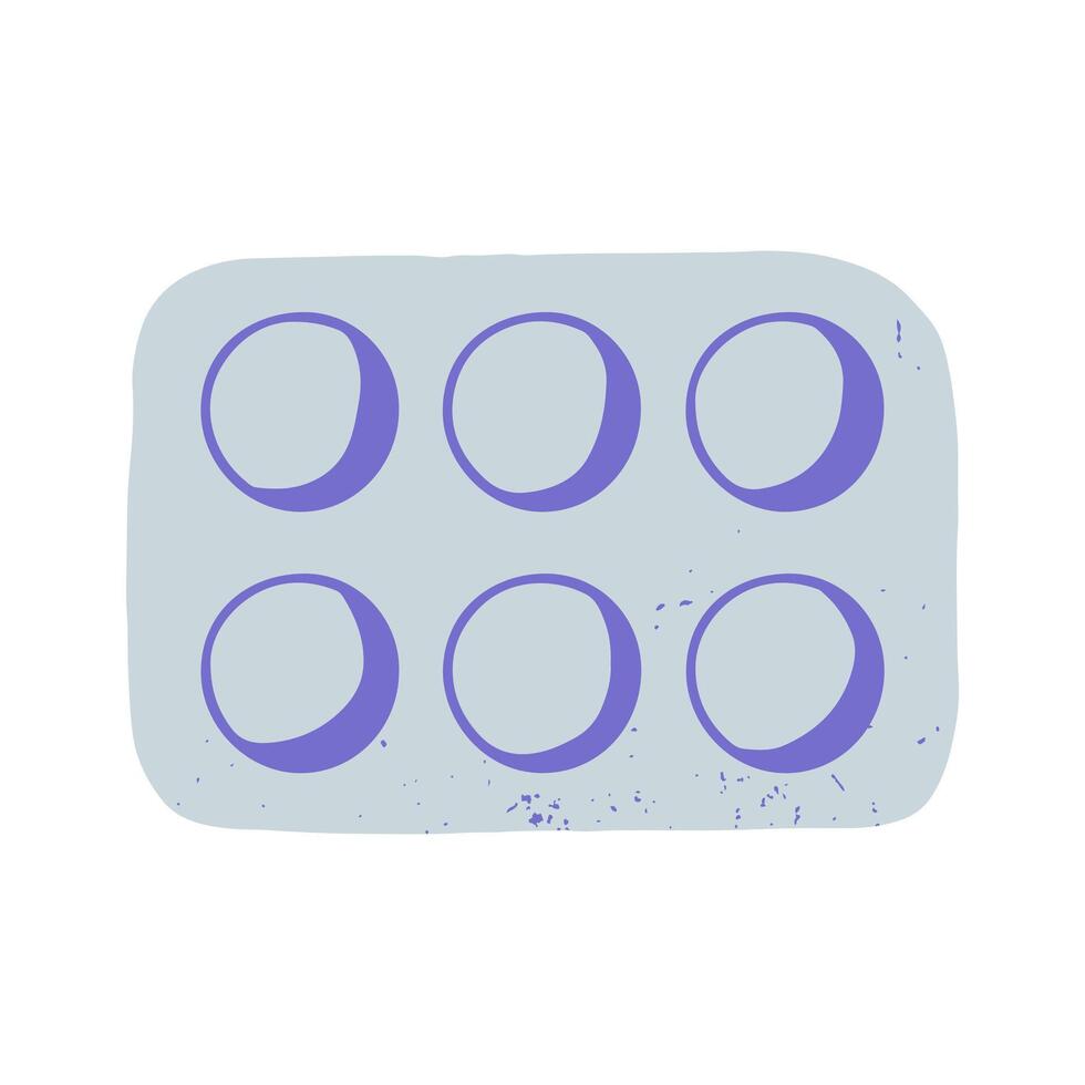 Kitchen cooking utensil muffins baking tray icon illustration. Baking and pastry stuff elements. vector