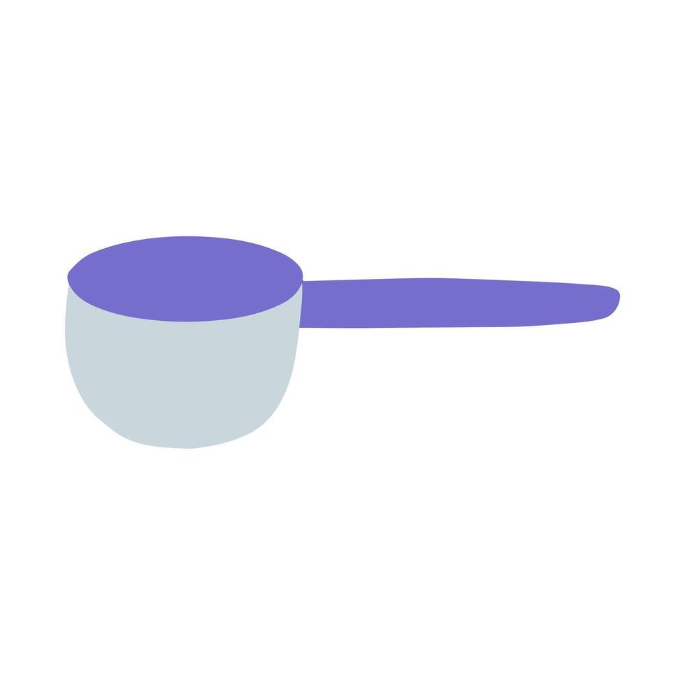 Kitchen cooking utensil baking plastic measuring spoon icon illustration. Bakery and pastry stuff element vector
