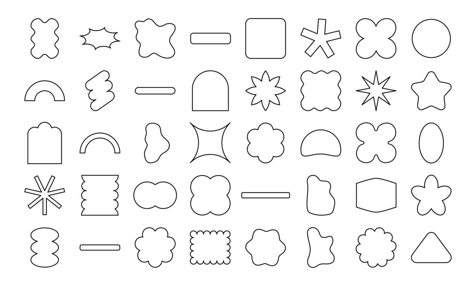 Bold Hand Drawn Abstract Geometric Shapes with Floral and Decorative Elements vector