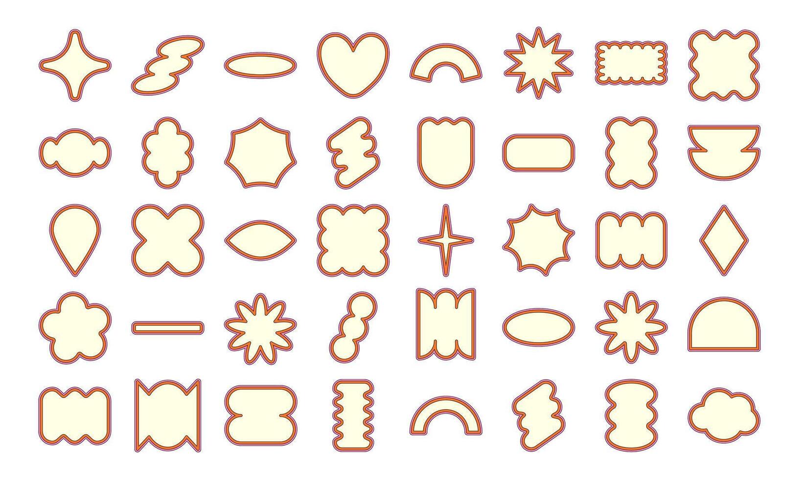 Colorful Hand Drawn Geometric Shapes with Abstract and Floral Elements vector