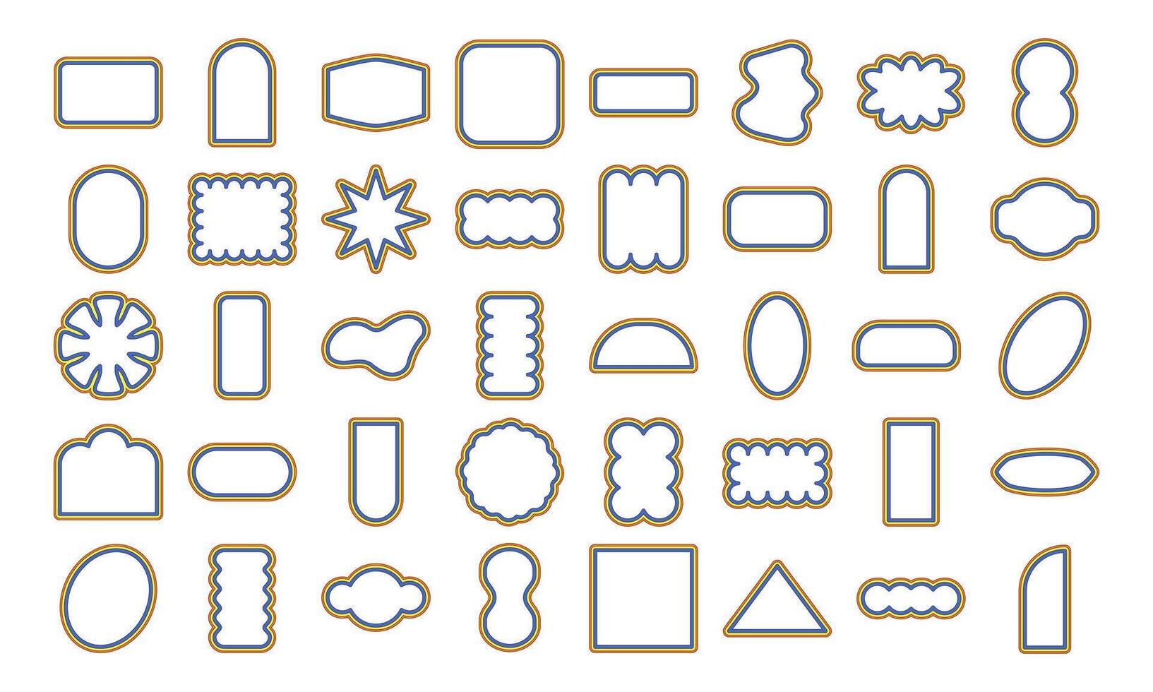 Bold Lined Abstract Geometric Shapes with Floral and Decorative Elements vector