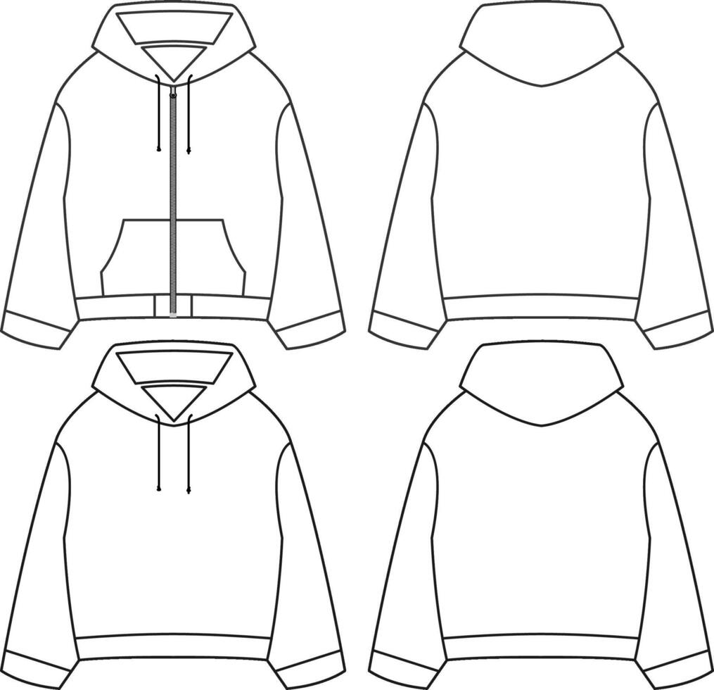 ZIPPER HOODIE MOCKUP vector