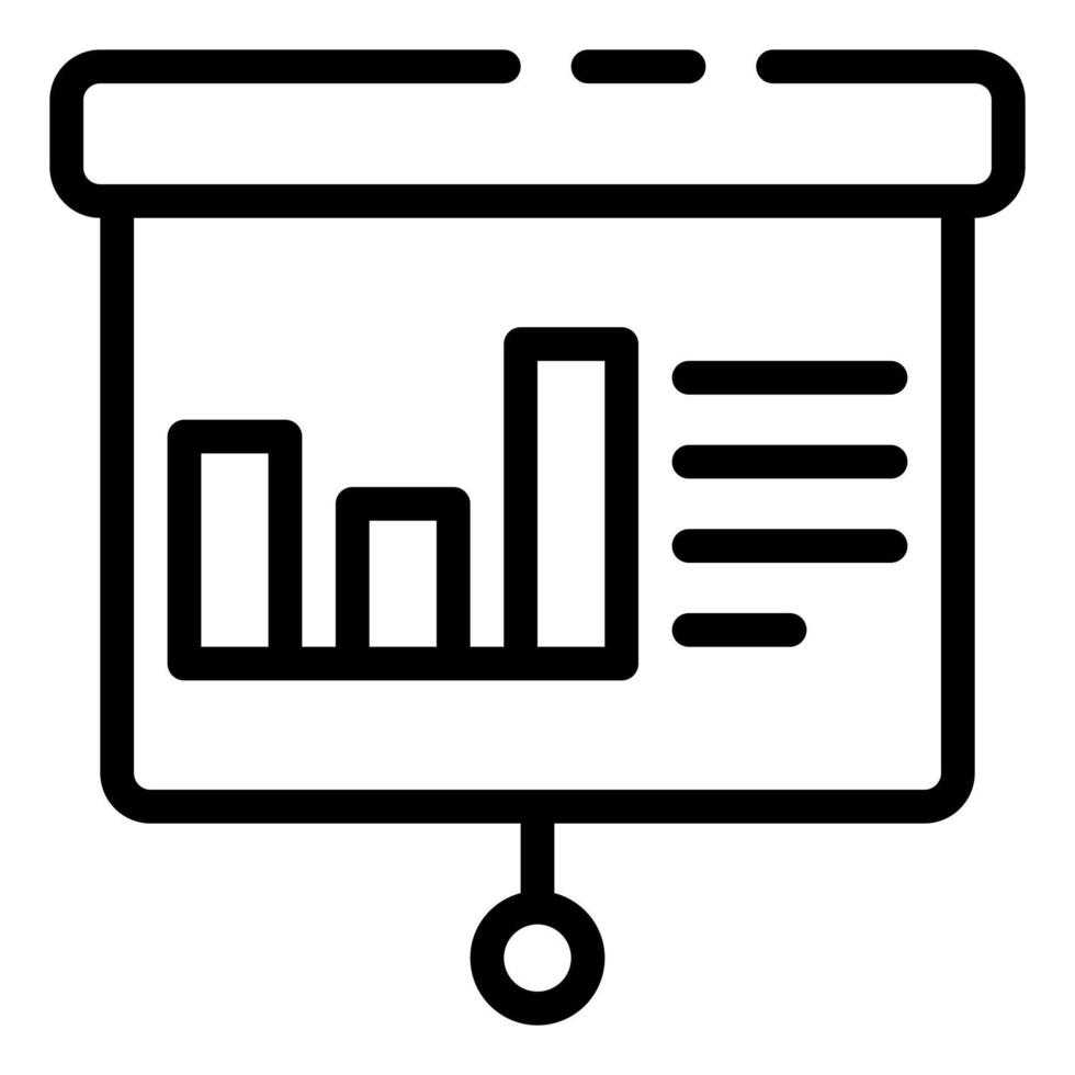 A black and white icon of a bar chart vector