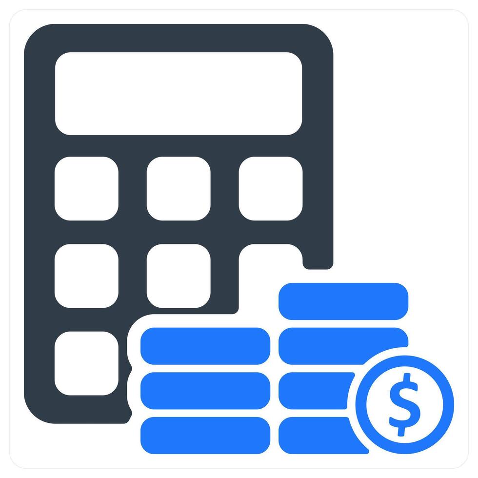 Budget icon concept in blue vector