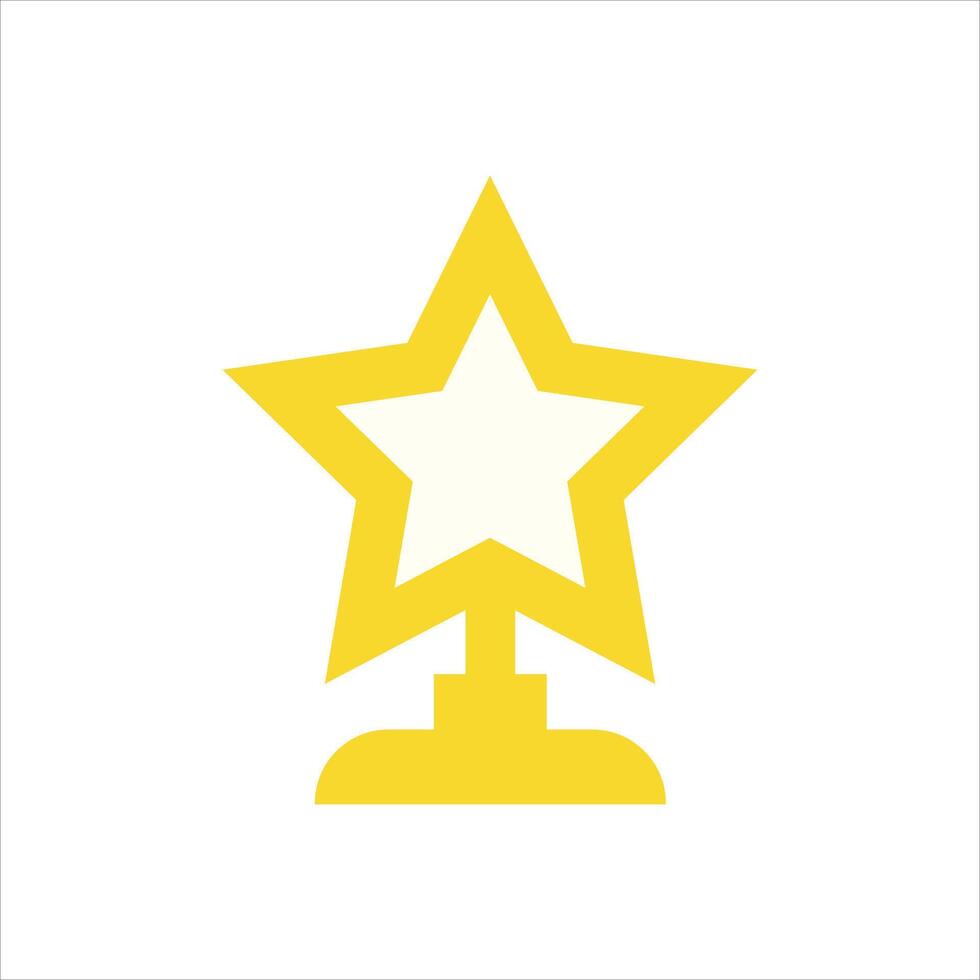 A star on a pedestal with a yellow background vector