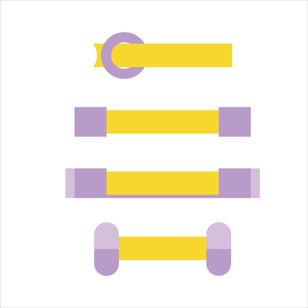 A purple and yellow ribbon is shown in a flat design vector