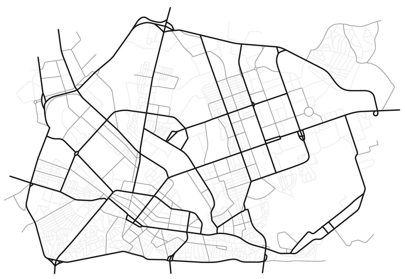 City map. Town streets on the plan. Map of the scheme of road. Urban environment, architectural outline background vector