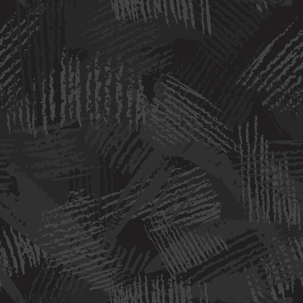 Camouflage hand drawn pencil strokes. Grunge pattern. Black and gray background, monochrome, fashionable, fabric. Textile camo urban printing. Seamless abstract texture. vector