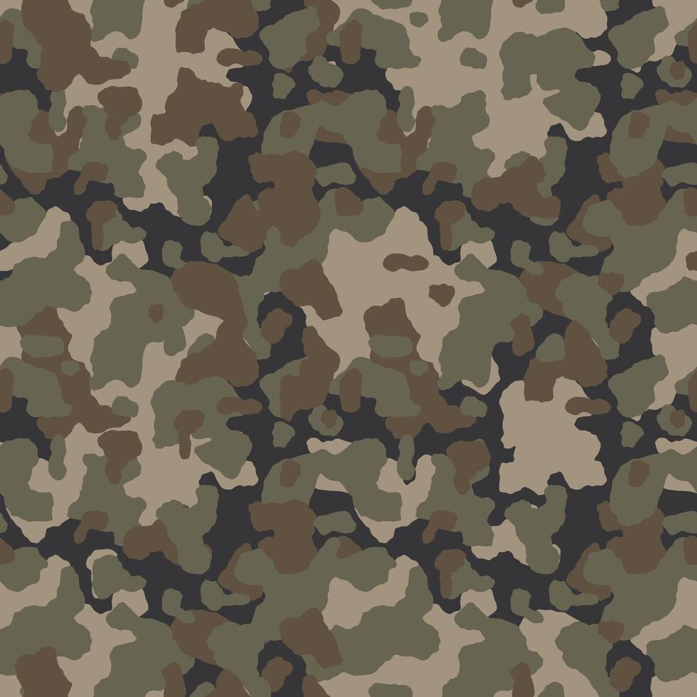 Military camouflage. Camo seamless pattern for Army Clothing. Green, brown color, fabric hunting texture vector