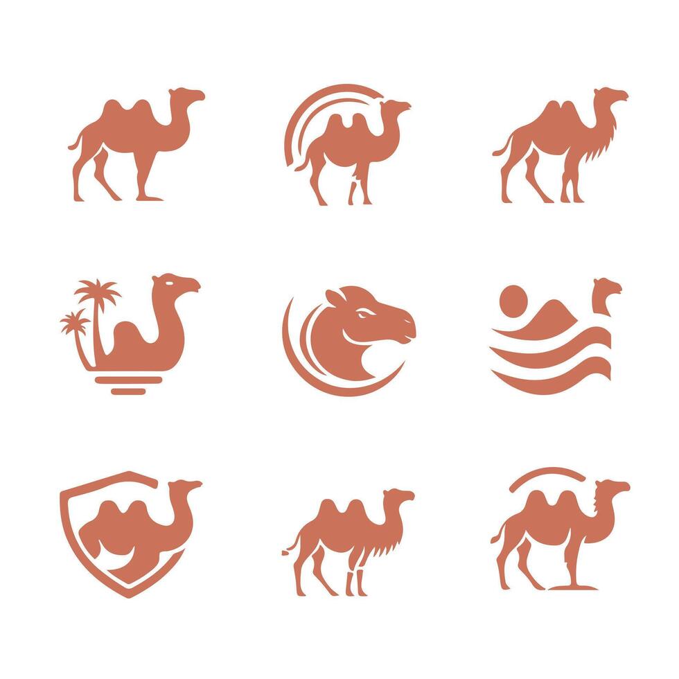 Wild Bactrian Camel Collection Logo Design vector