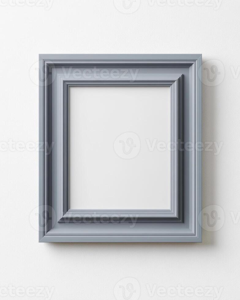 Minimalistic gray frame with passe-partout on a simple white background photo