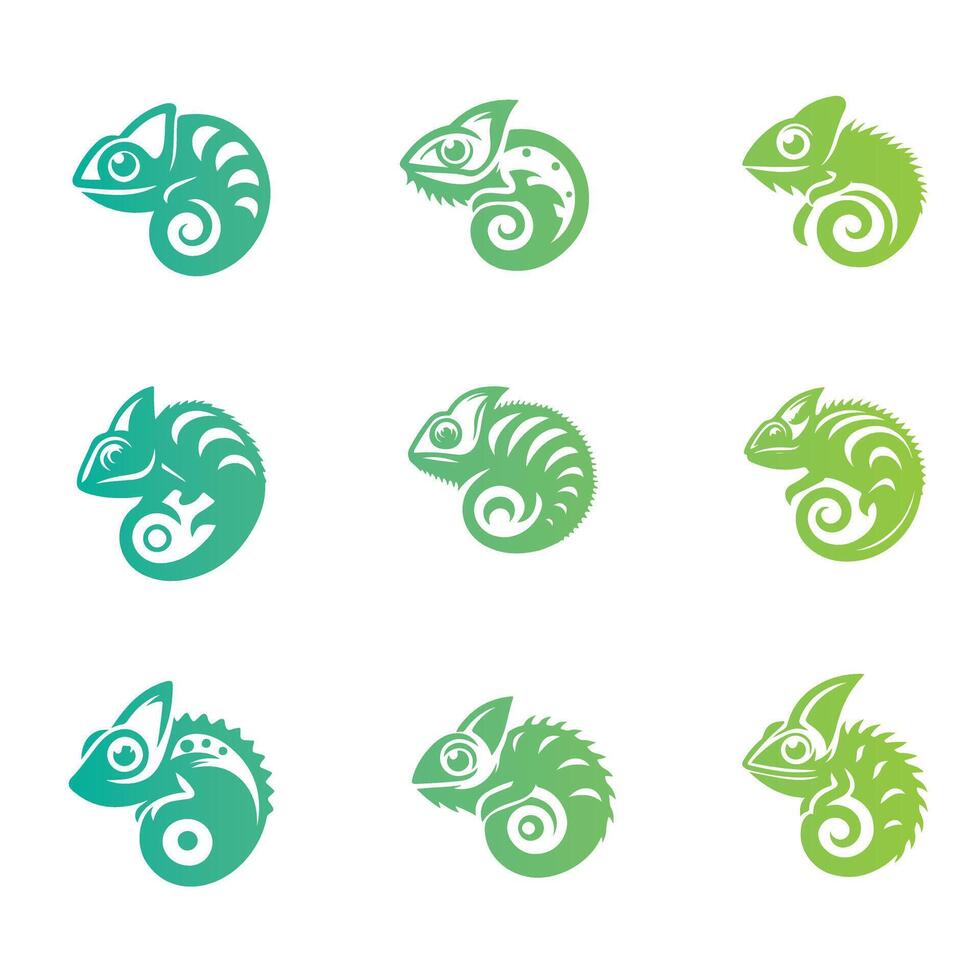 Veiled Chameleon Collection Logo Design vector
