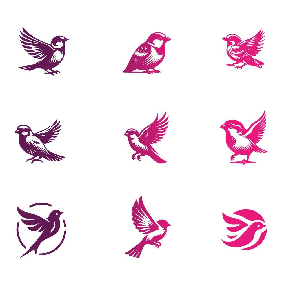Tree Sparrow Collection Design vector