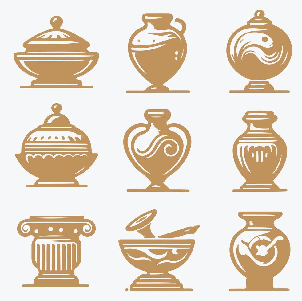 Ancient Ember Pots collection logo vector