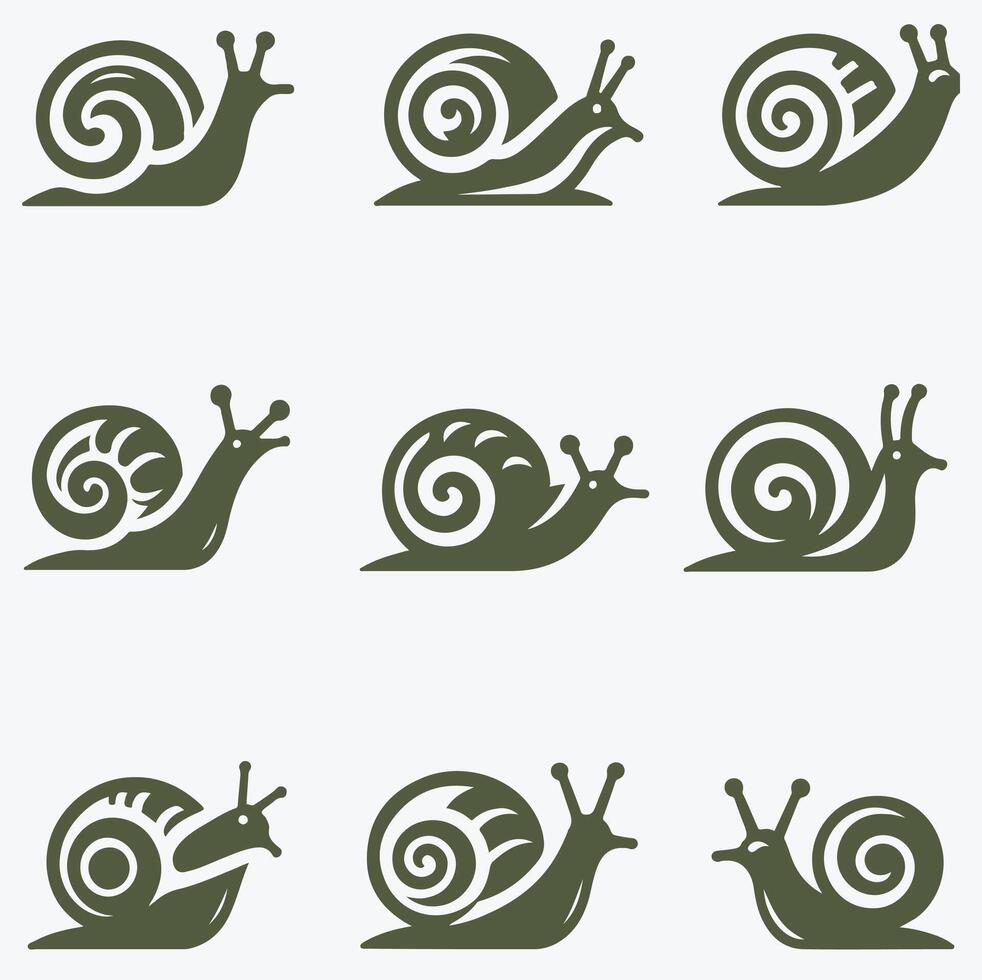 Snail Spiral collection logo vector