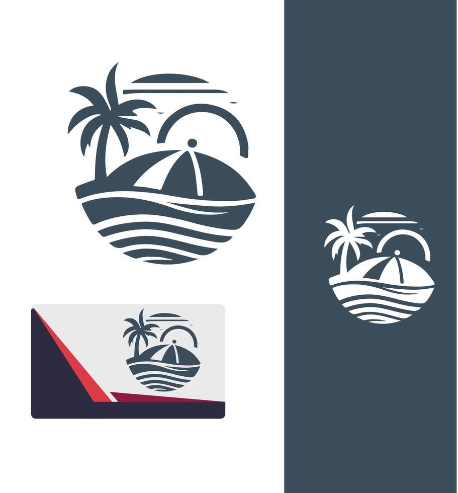 unique beach logo vector