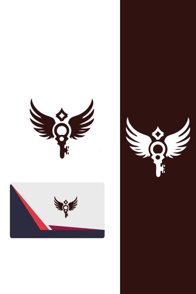 Winged Passage Key Wings Logo vector