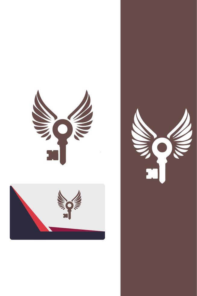 Air Lock Key Wings Logo vector