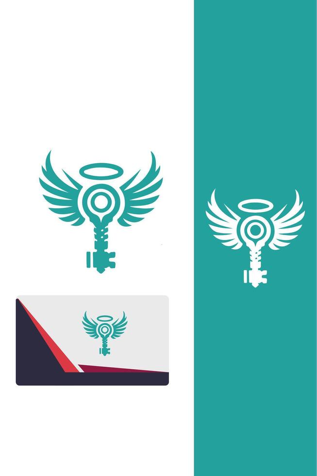 Winged Pathways Key Wings Logo vector
