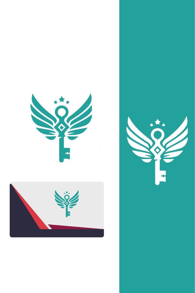 Soaring Access Key Wings Logo vector