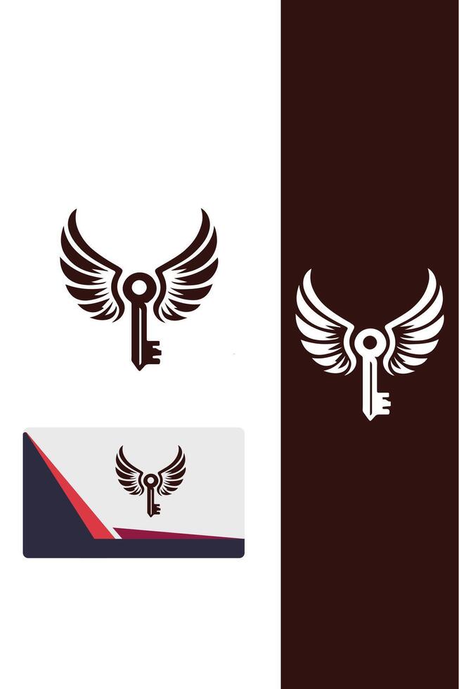 The Unlocking Flight Key Wings Logo vector