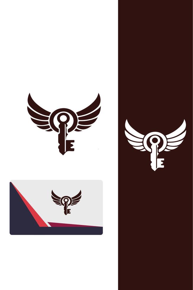 Feathered Key Wings Logo vector
