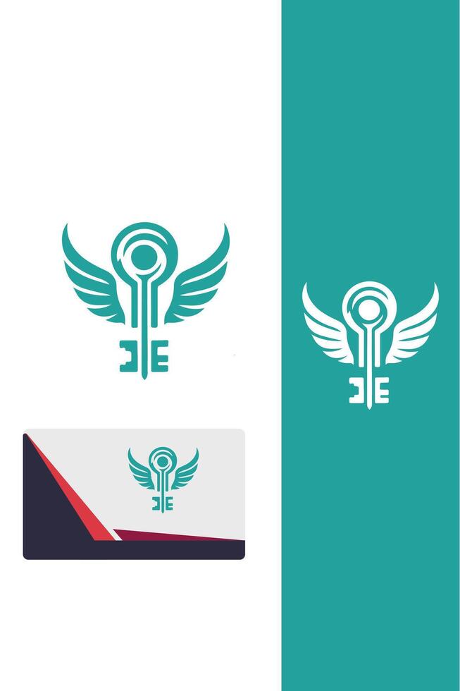 Soaring Secrets Key Wings Logo vector