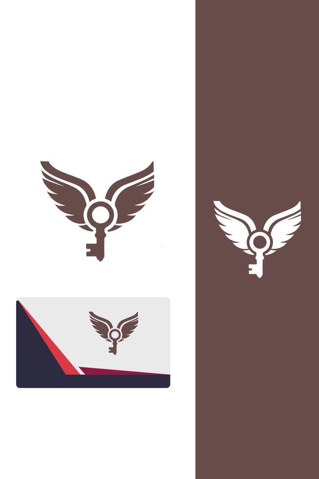 High Key Wings Logo Design vector